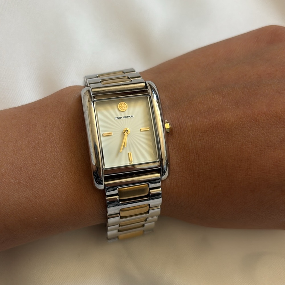 Tory Burch The Eleanor Two-Tone Stainless Steel Bracelet Watch 24mm - Picture 12 of 15